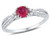 Lab Created Ruby 5/8 Carat (ctw) Solitaire Ring in 10K White Gold wth Diamonds 1/5 carat (ctw) - 08GDG100274CRUW-6