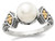Freshwater Cultured White Pearl Ring 8mm in Sterling Silver with 14K Gold Accents - 68QGG0208PF-7