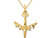 10K Yellow gold Airplane Charm Pendant Necklace with Chain