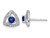 1/2 Carat (ctw) Natural Blue Sapphire Post Earrings in 14K White Gold with Diamonds