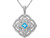 2/5 Carat (ctw) Blue Topaz Pendant Necklace in 14K White Gold with Diamonds and Chain
