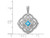 2/5 Carat (ctw) Blue Topaz Pendant Necklace in 14K White Gold with Diamonds and Chain