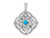 2/5 Carat (ctw) Blue Topaz Pendant Necklace in 14K White Gold with Diamonds and Chain