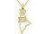 10K Yellow Gold Solid Maine State Charm Pendant Necklace with Chain