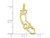 10K Yellow Gold Solid California State Charm Pendant Necklace with Chain