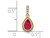3/10 Carat (ctw) Natural Drop Ruby Pendant Necklace in 14K Yellow Gold with Diamonds and Chain