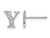 Accent Diamond Serif Letter - Y - Charm Earrings in 14K White Gold