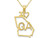 10K Yellow Gold Solid Georgia State Charm Pendant Necklace with Chain