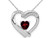 Natural Red Garnet 1/2 Carat (ctw) Heart Pendant Necklace in Sterling Silver with Chain