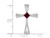 3/10 Carat (ctw) Garnet Cross Pendant Necklace in 14K White Gold with Chain