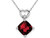 1.65 Carat (ctw) Cushion-Cut Garnet Heart Pendant Necklace in 14K White Gold with Chain