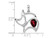 3/4 Carat (ctw) Garnet Cat Charm Pendant Necklace in 14K White Gold with Chain