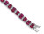 21.60 Carat (ctw) Ruby Two Row Bracelet in Rhodium Plated Sterling Silver