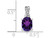 1.25 Carat (ctw) Natural Oval Amethyst Pendant Necklace in 14K White Gold with Chain