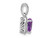 1.15 Carat (ctw) Amethyst Heart Pendant Necklace in Sterling Silver with Accent Diamonds and Chain