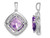 Large 4.25 Carat (ctw) Natural Amethyst Pendant Necklace in Sterling Silver with Chain)