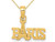 Paris With Eiffel Tower Charm Pendant Necklace in 14K Yellow Gold with Chain