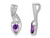1.00 Carat (ctw) Amethyst Drop Pendant Necklace in Sterling Silver with Chain