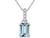 10K White Gold 1.00 Carat (ctw) Aquamarine Pendant Necklace with Chain