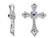 1/8 Carat (ctw) Natural Dark Blue Sapphire Cross Pendant Necklace in 14K White Gold with Chain