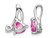 1.35 Carat (ctw) Lab-Created Pink Sapphire Heart Pendant Necklace in 14K White Gold with Chain