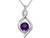 1.00 Carat (ctw) Natural Amethyst Infinity Pendant Necklace in 14K White Gold with Chain