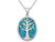 Lab Created Blue Opal Tree of Life Pendant Necklace in Sterling Silver with Chain