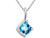 2.00 Carat (ctw) Blue Topaz Pendant Necklace in 14K White Gold With Chain