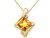 1.25 Carat (ctw) Cushion-Cut Citrine Pendant Necklace in 14K Yellow Gold with Chain