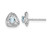 1/5 Carat (ctw) Natural Solitaire Aquamarine Post Earrings in 14K White Gold