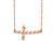 14K Rose Pink Gold Twisted Sideways Cross Necklace
