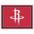 7.25' x 9.75' White and Red NBA Houston Rockets Plush Non-Skid Area Rug