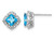 1.60 Carat (ctw) Blue Topaz Earrings in 14K White Gold with Diamonds