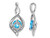 1.00 Carat (ctw) Blue Topaz Infinity Drop Pendant Necklace in 14K White Gold With Chain