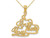 I Love You Mom Pendant Necklace in 14K Yellow Gold with Chain