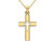 10K Yellow Gold Polished Cross Cut Out Pendant Necklace with Chain
