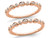 14K Rose Pink Gold 1/6 Carat (ctw) Diamond Set of 2 Wedding Band Rings