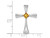 3/10 Carat (ctw) Princess-Cut Citrine Cross Pendant Necklace in 10K White Gold with Chain