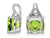 3.20 Carat (ctw) Natural Cushion Cut Peridot Pendant Necklace in 14K White Gold with Chain