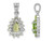 1.30 Carat (ctw) Natural Green Peridot Drop Pendant Necklace in Sterling Silver with Chain