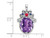 4.20 Carat (ctw) Amethyst and Sapphire Pendant Necklace in Sterling Silver with Chain