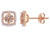 1.00 Carat (ctw) Morganite Halo Stud Earrings in 10K Rose Pink Gold with Diamonds