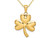 Three Leaf Clover Charm Pendant Necklace in 14K Yellow Gold with Chain