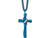 Mens Stainless Steel Blue Cross Necklace with Chain