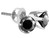 1.50 Carat (ctw Clarity I2-I3) Solitaire Stud Color Enhanced Black Diamond Earrings in 10K White Gold