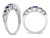 1/2 Carat (ctw) Lab Created Blue Sapphire Ring in 14K White Gold with Diamonds 1/4 carat (ctw)