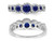 1/2 Carat (ctw) Lab Created Blue Sapphire Ring in 14K White Gold with Diamonds 1/4 carat (ctw)