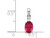 7/10 Carat (ctw) Ruby Oval Drop Pendant Necklace in Sterling Silver with Chain