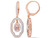 1.00 Carat (ctw) Morganite and White Sapphire  Dangle Drop Earrings in Rose Pink Sterling Silver