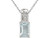 Sterling Silver Aquamarine Pendant Necklace with Chain (2/5 Carat)